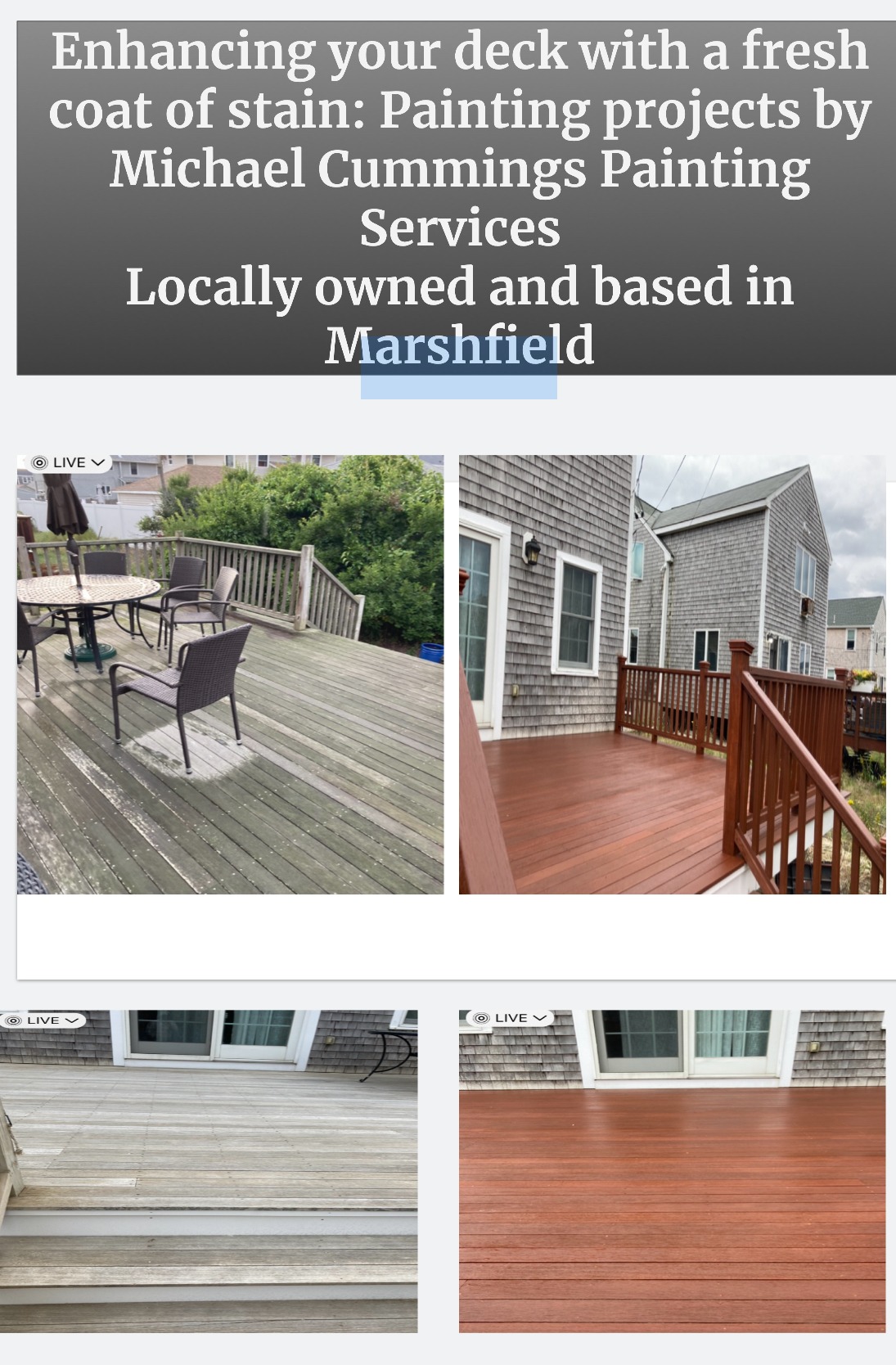 Deck staining and refinishing